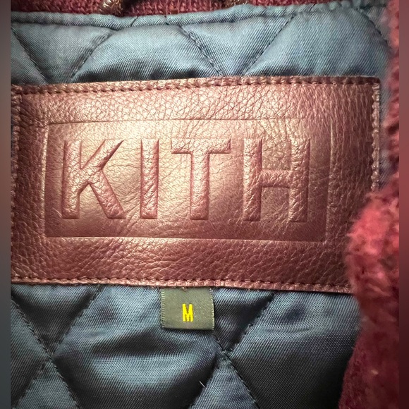 AUTHENTIC LIKE NEW MENS KITH x GOLDEN BEAR LEATHER/WOOL VARSITY JACKET- SZ MED - Picture 4 of 6